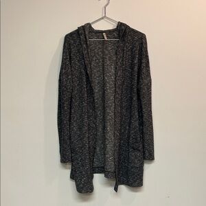 Women's Gray Hooded Cardigan